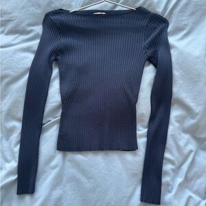 Abercrombie & Fitch Deep Blue Ribbed Top